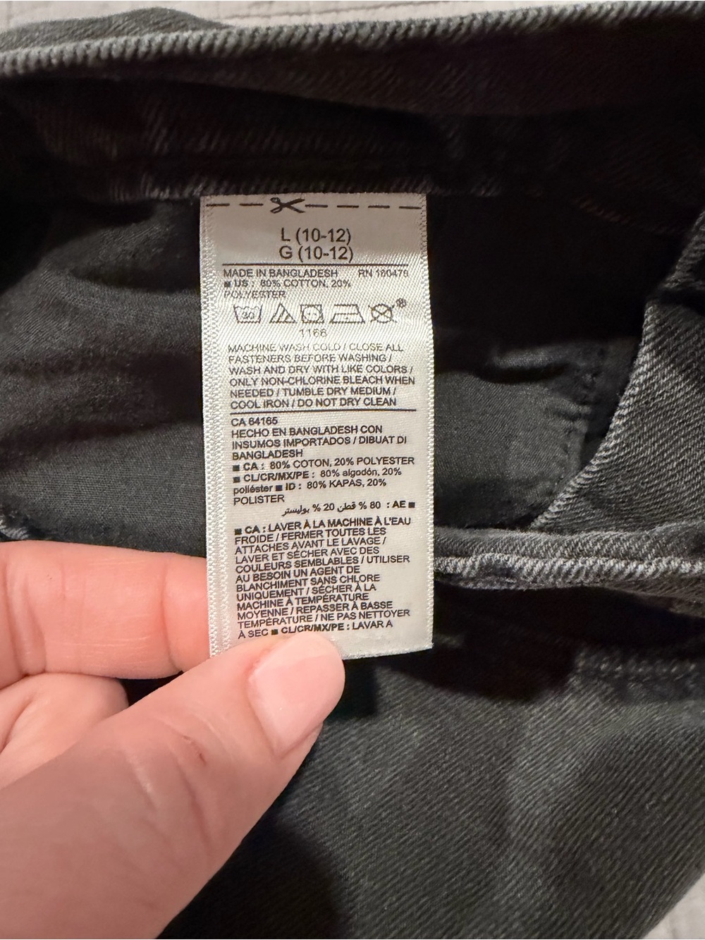 Old Navy Black Denim Mini Skirt Girls Large (10-12) - Picture 5 of 5